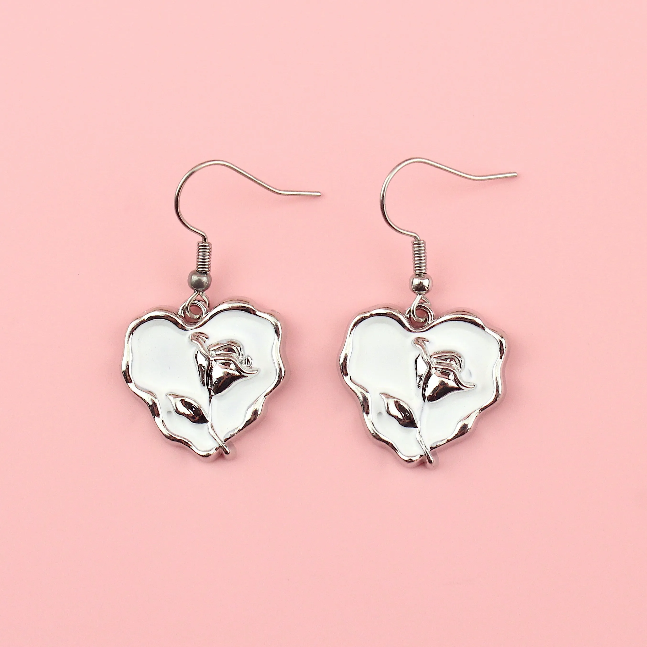 Glowing Romance Rose Earrings