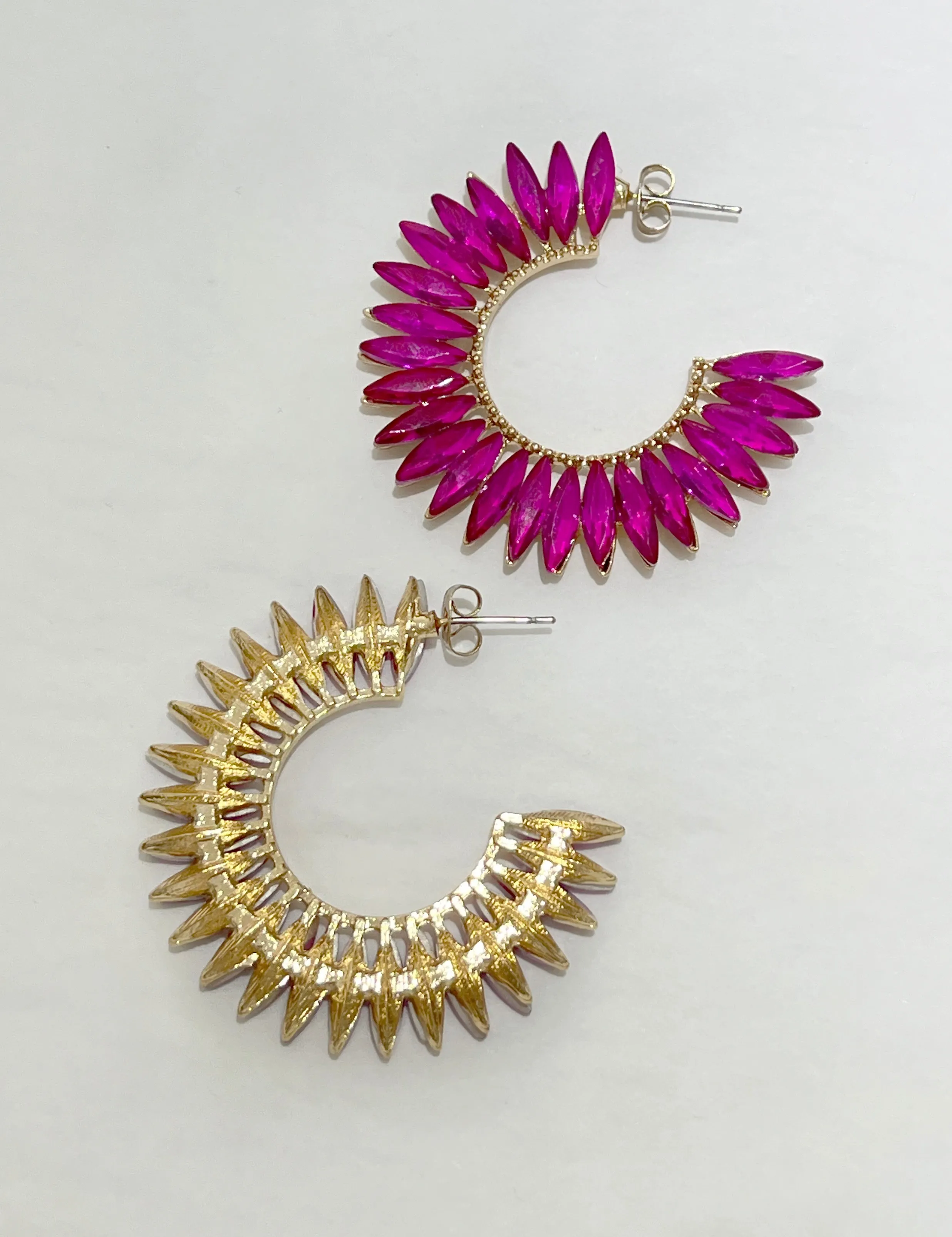 Glowing with Gems Fuchsia Stones Earrings