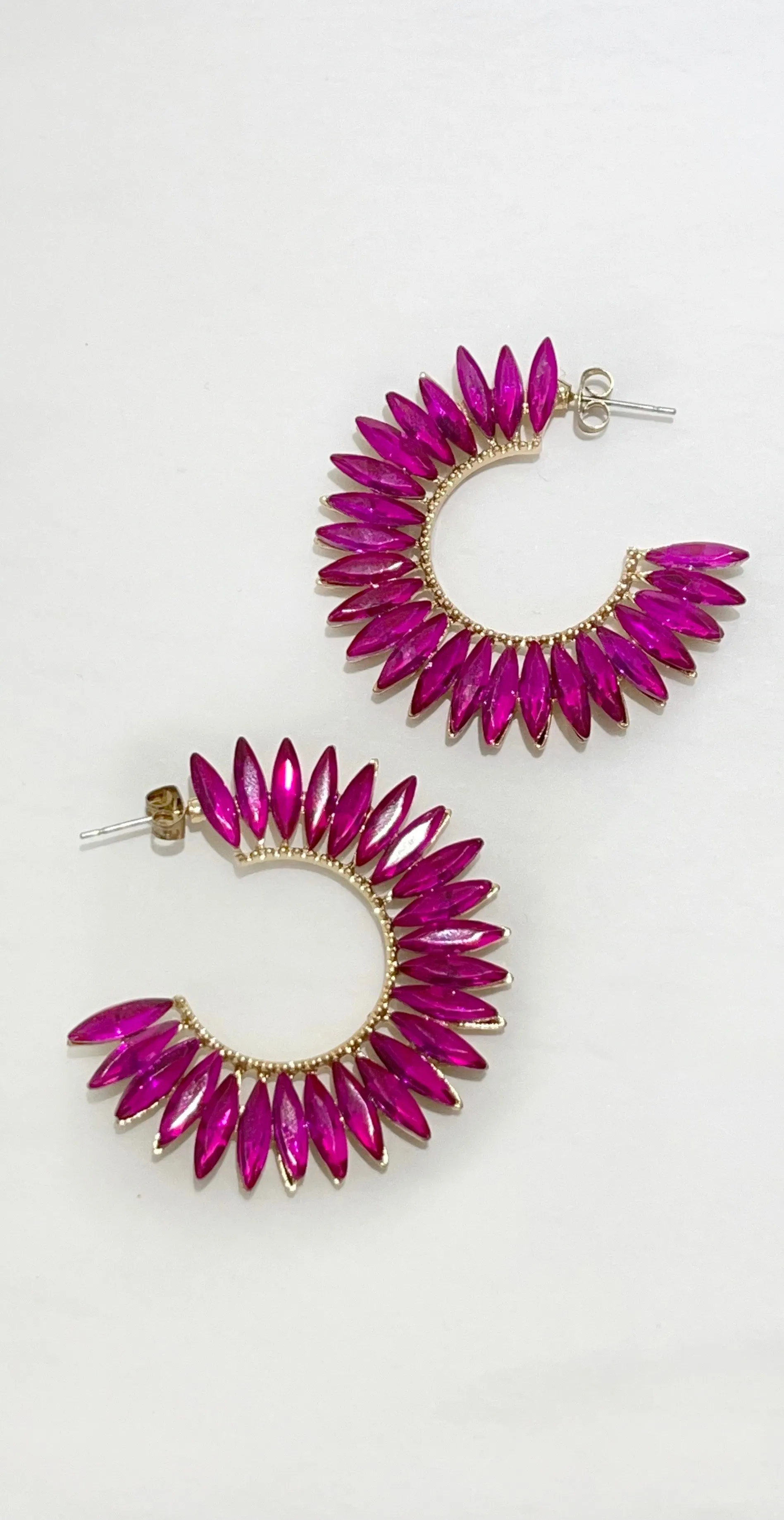 Glowing with Gems Fuchsia Stones Earrings