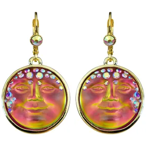 Goddess Mystic Seaview Moon 18mm Leverback Earrings (Goldtone/Mystic Iridis Moon)