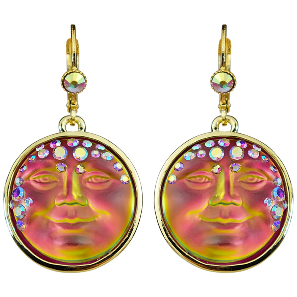 Goddess Mystic Seaview Moon 18mm Leverback Earrings (Goldtone/Mystic Iridis Moon)