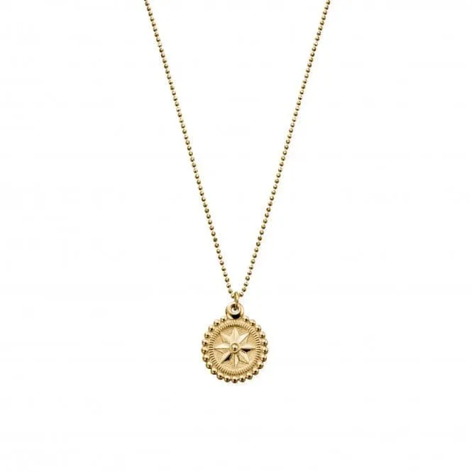 Gold Diamond Cut Chain Bobble Compass Pendant GCDC23233