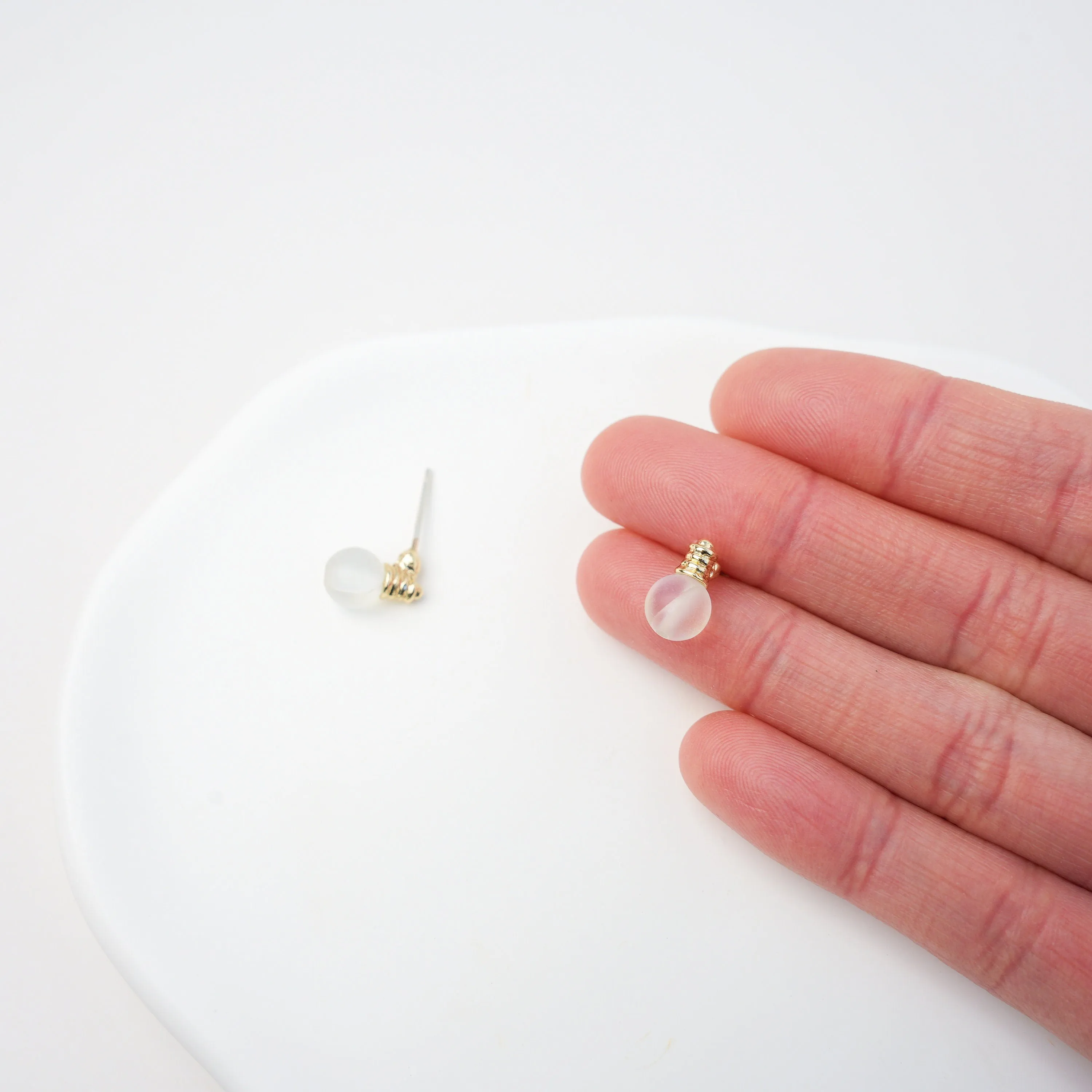 Gold Light Bulb Stud Earrings