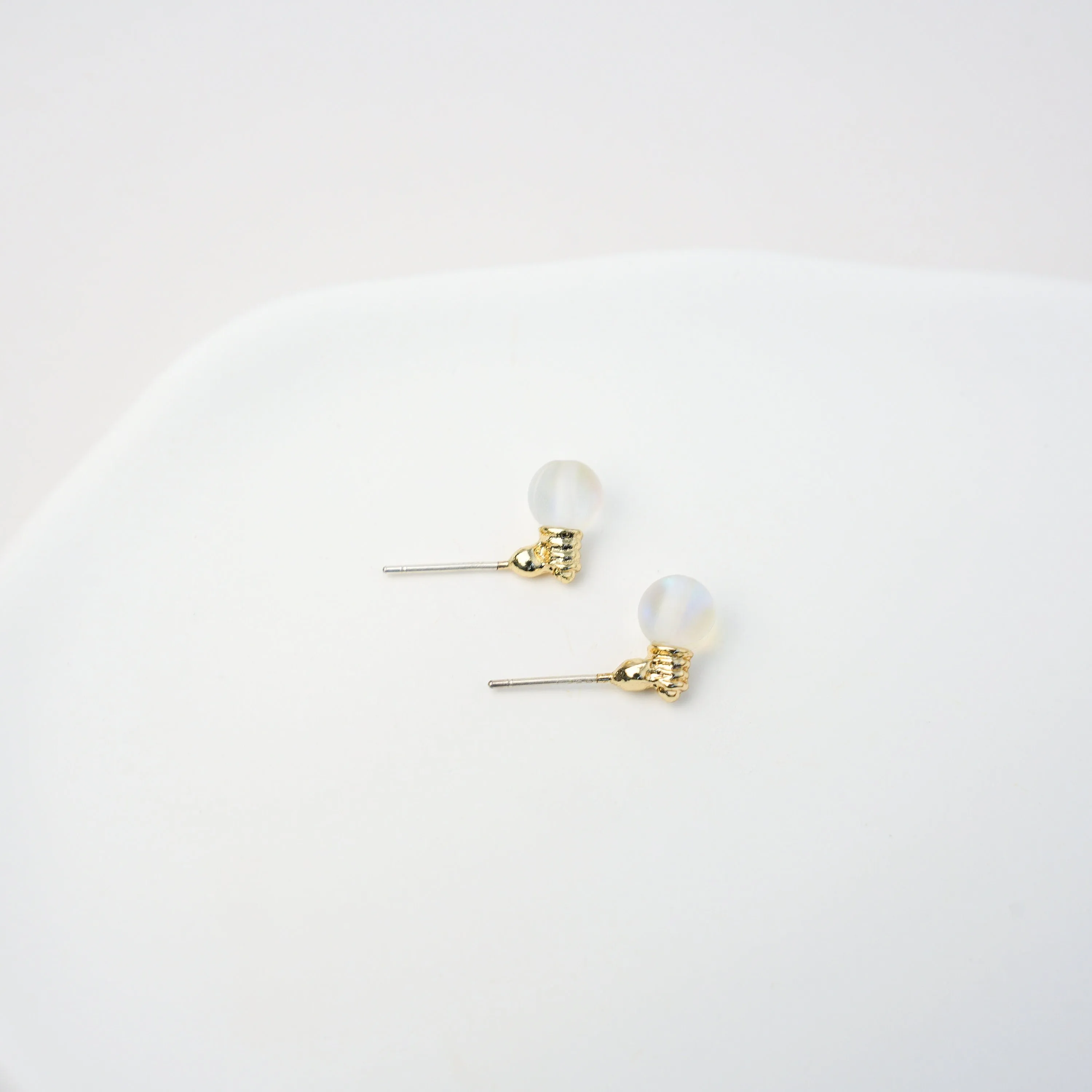 Gold Light Bulb Stud Earrings