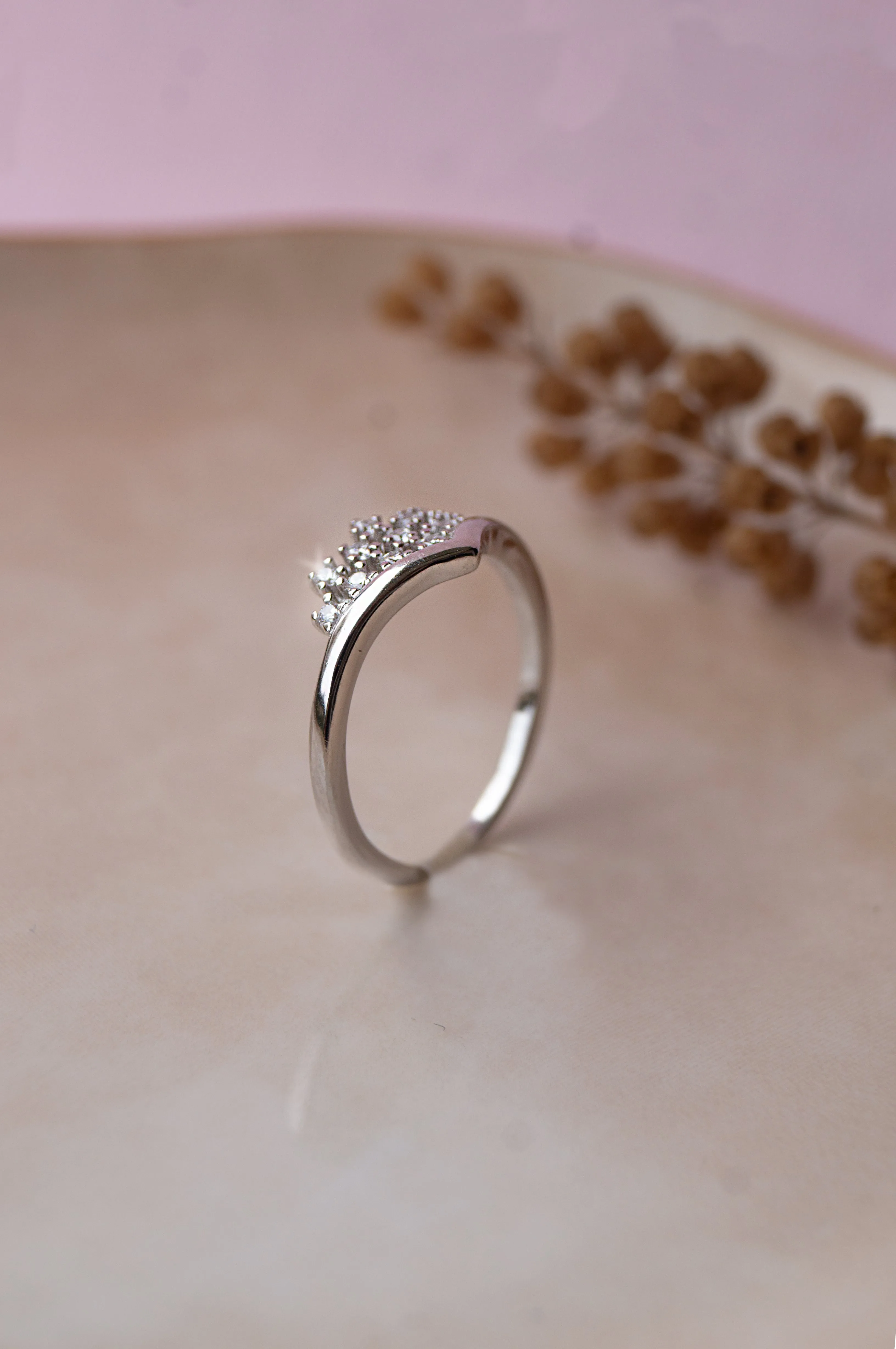 Grandeur Crown Sterling Silver Ring