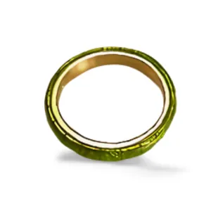 Hidalgo Enamel Silver Textured Lime Green Insert Band Ring