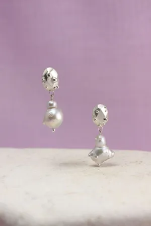 House of Hudson White Pearl and Blob Earrings