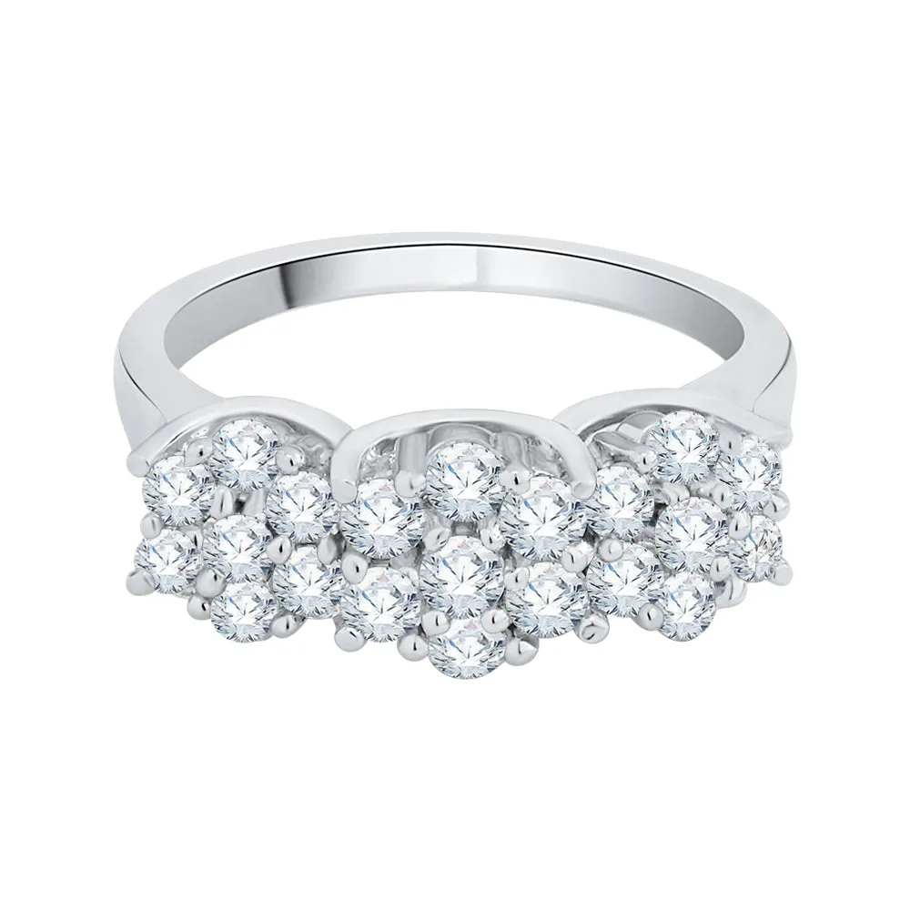 KATARINA 1 cttw Cluster Diamond Anniversary Ring