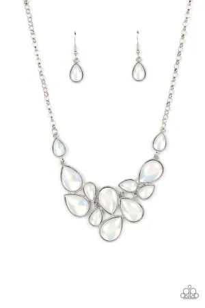 Keeps GLOWING and GLOWING - White Necklace - Paparazzi Accessories