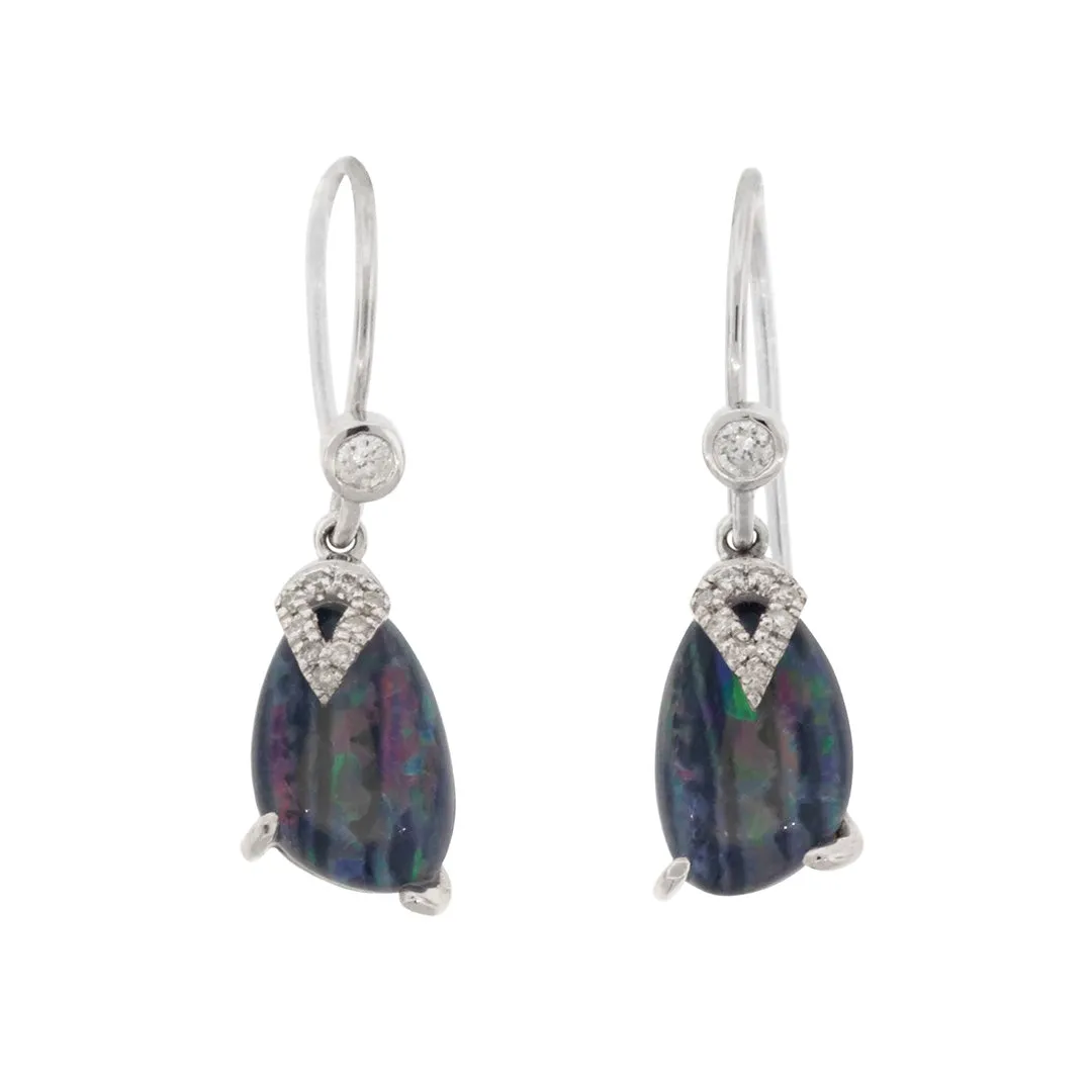 Koi Cascade Blue Opal Sterling Earrings