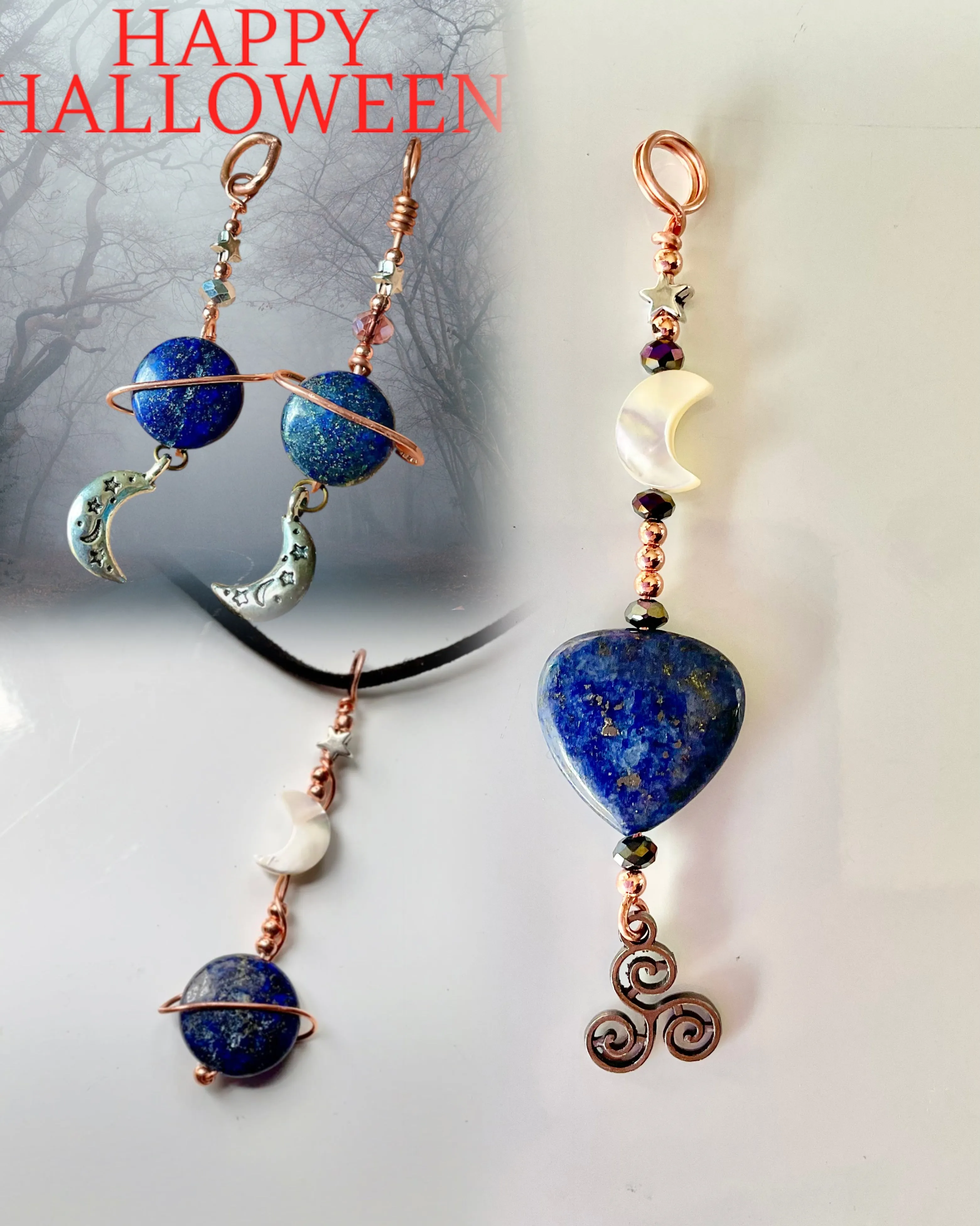 Lapis Lazuli Celestial Choker Pendants