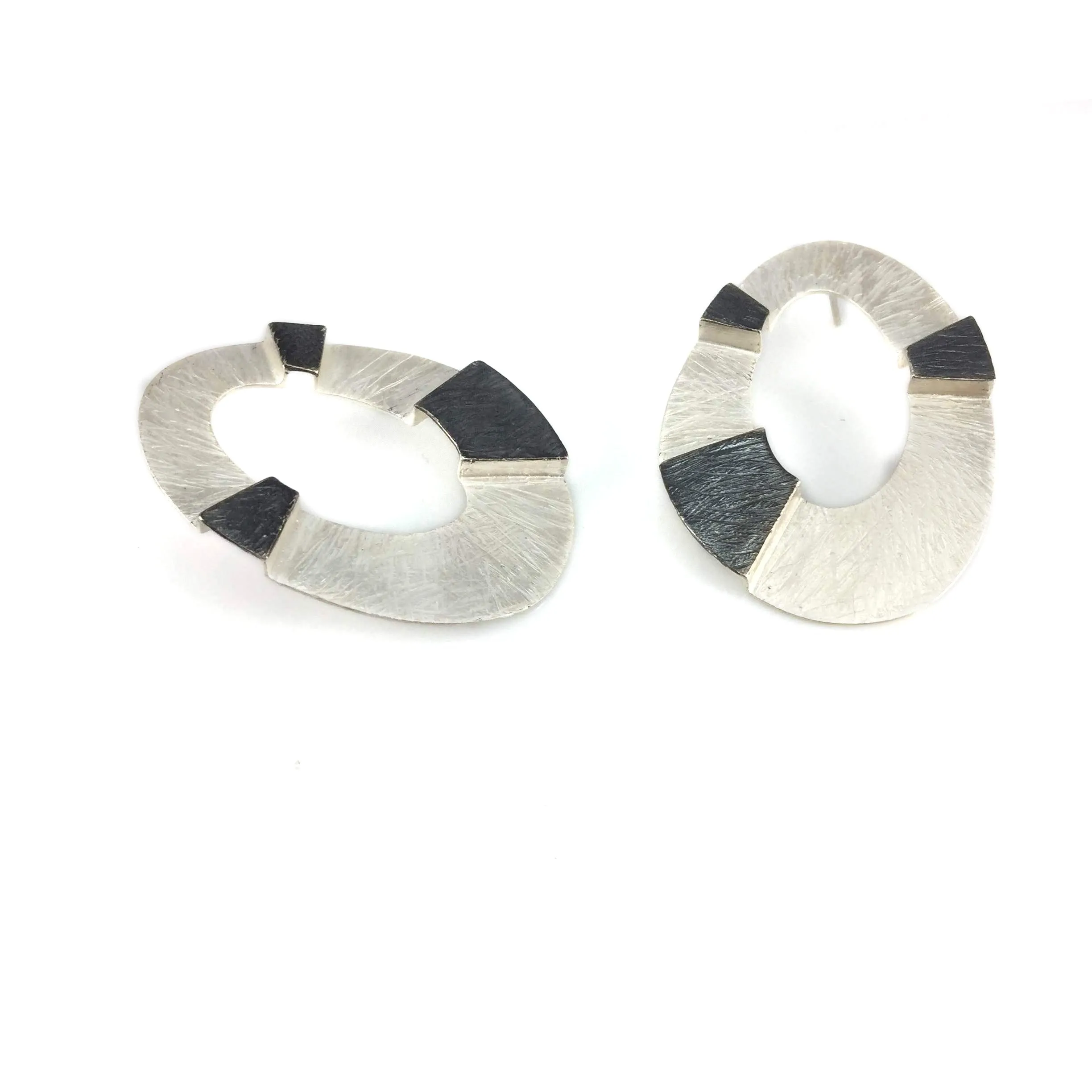 Large Architects Earrings in Silver