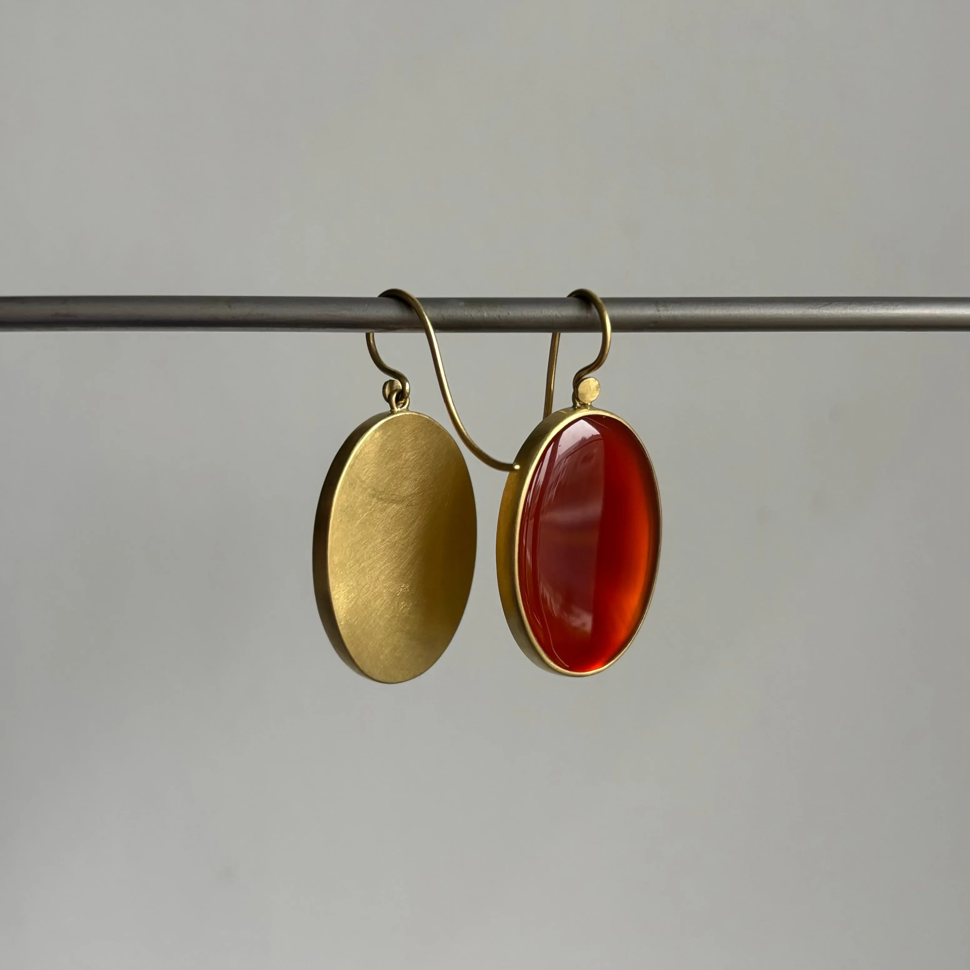 Large Oval Carnelian Earrings