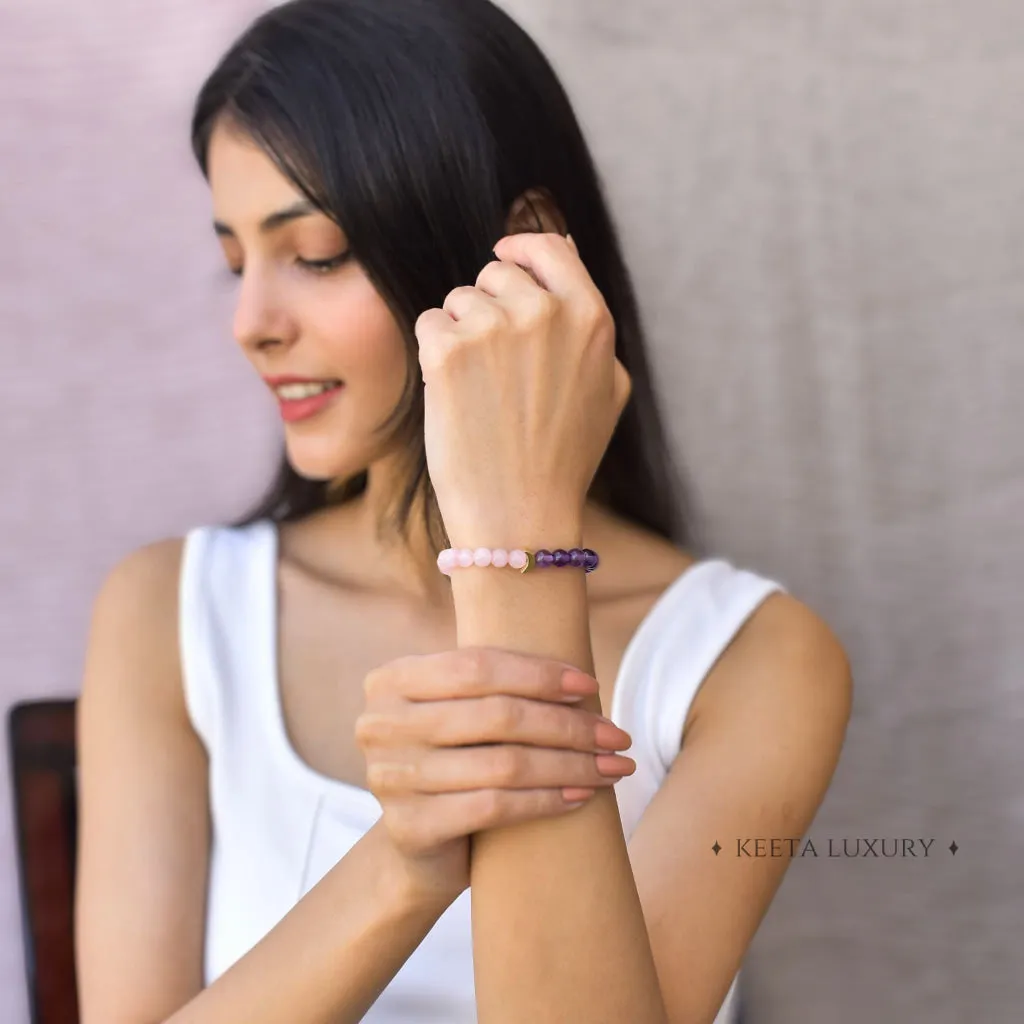 Lunar - Rose Quartz & Amethyst Bracelet