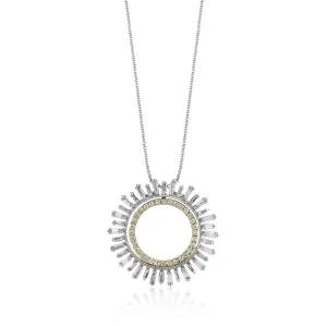 Medallion Pendant Necklace in 18k Gold with Diamonds