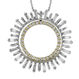 Medallion Pendant Necklace in 18k Gold with Diamonds