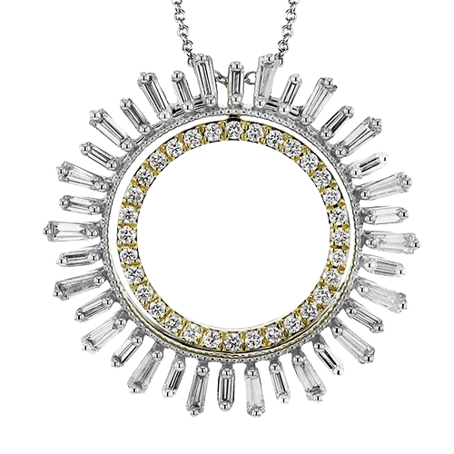 Medallion Pendant Necklace in 18k Gold with Diamonds