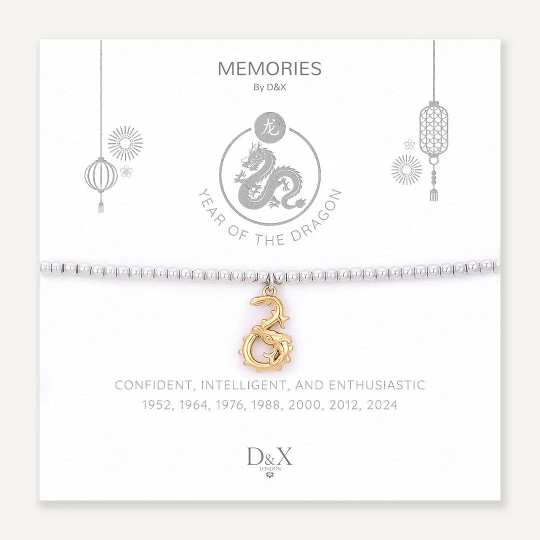 Memories: "YEAR OF THE DRAGON" | Dragon Bracelet | White Gold & 18K Gold-Plated