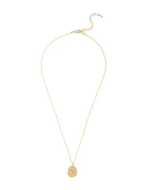 Mocha Celeste Pendant Necklace - Light Gold