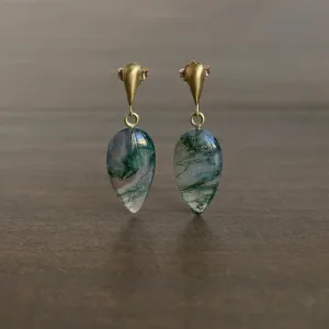 Moss Agate Lacryma Earrings