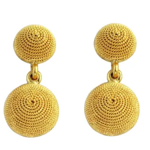 Mycenean Beehives Honey Drops Gold Earrings