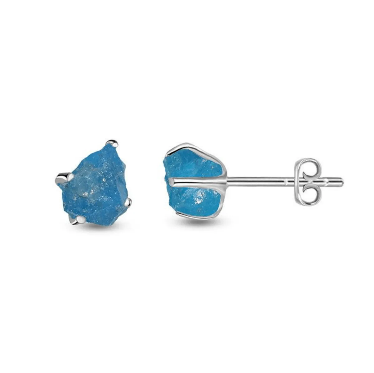 Natural Gemstone Sterling Silver Stud Earrings