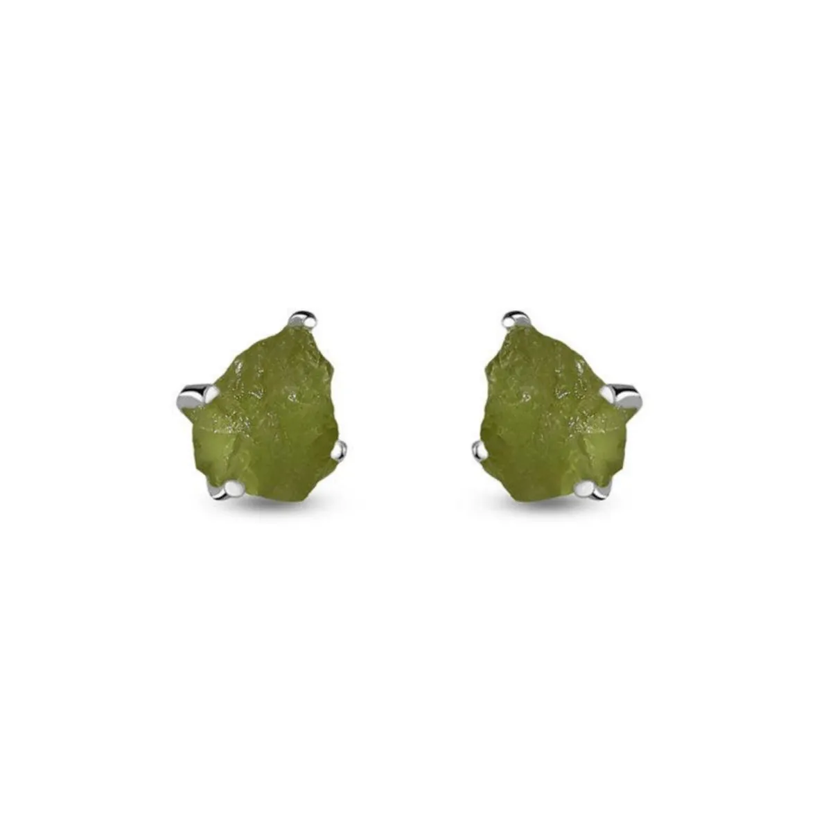 Natural Gemstone Sterling Silver Stud Earrings