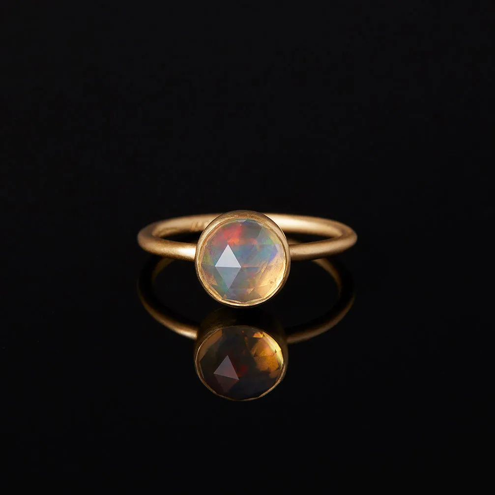 OR2-OOAK | 1.8 Carat One-of-a-Kind Rose Cut Fire Opal Ring #2