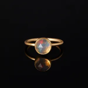 OR2-OOAK | 1.8 Carat One-of-a-Kind Rose Cut Fire Opal Ring #2