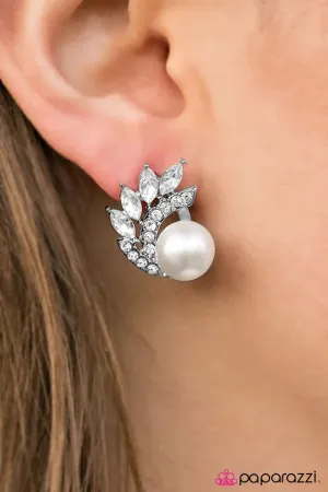 Paparazzi Earring ~ Arctic Blast - White