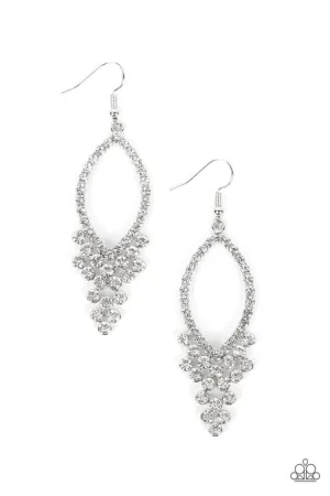 Paparazzi Earring ~ GLOWING off the Deep End - White