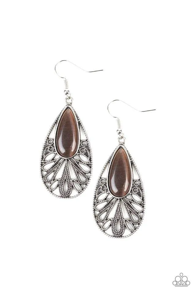 Paparazzi Earring ~ Glowing Tranquility - Brown