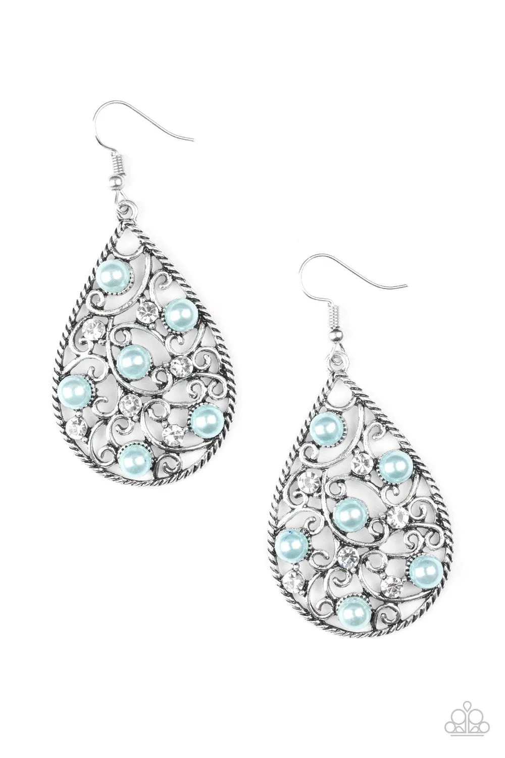 Paparazzi Earring ~ Glowing Vineyards - Blue