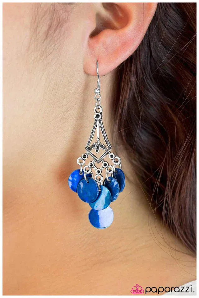 Paparazzi Earring ~ Keep In Touch - Blue