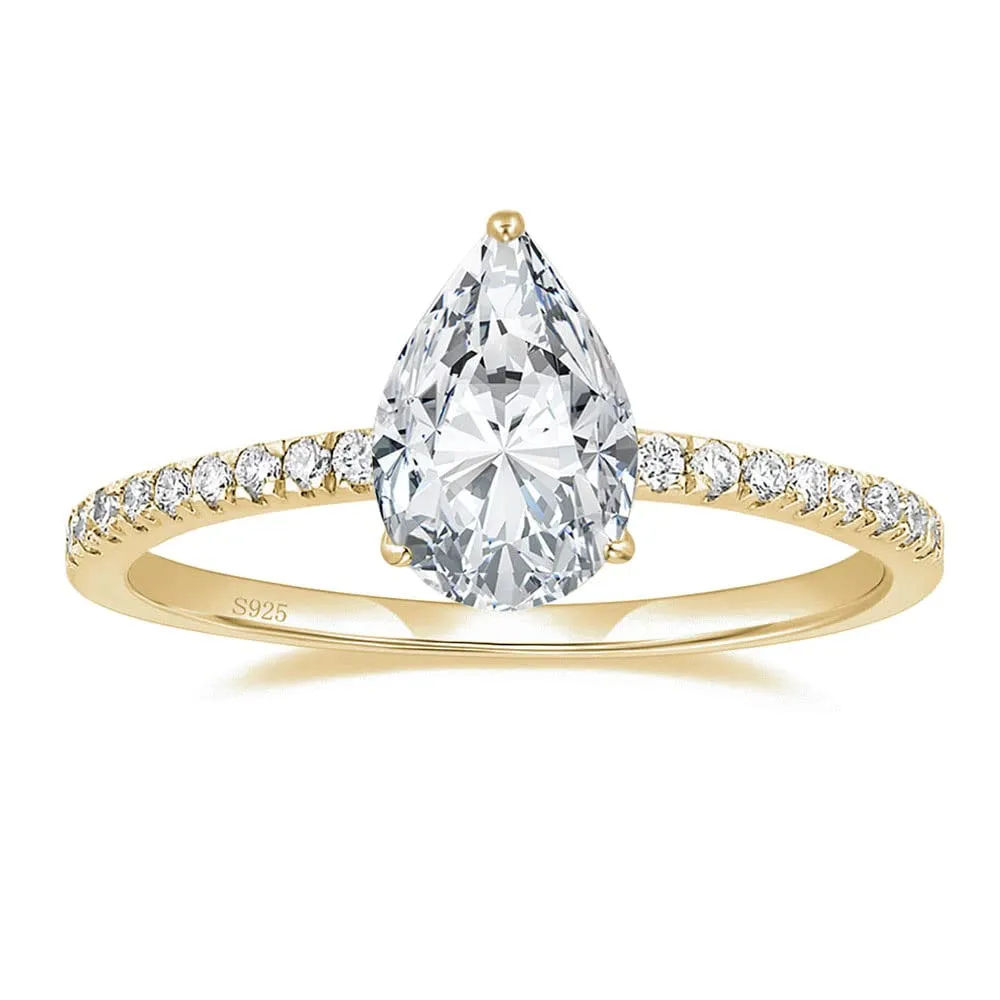 Pear CZ Engagement Ring