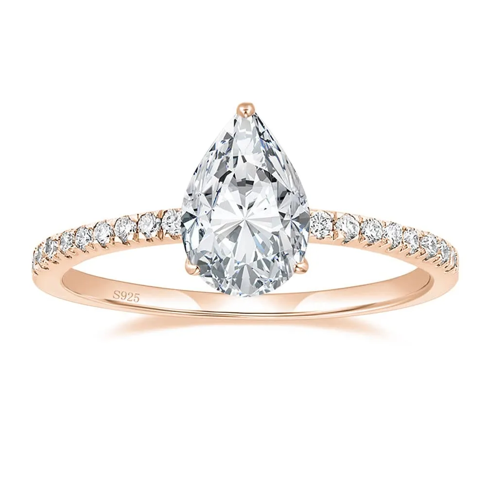 Pear CZ Engagement Ring