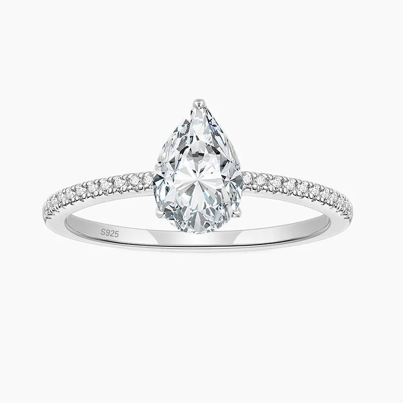 Pear CZ Engagement Ring