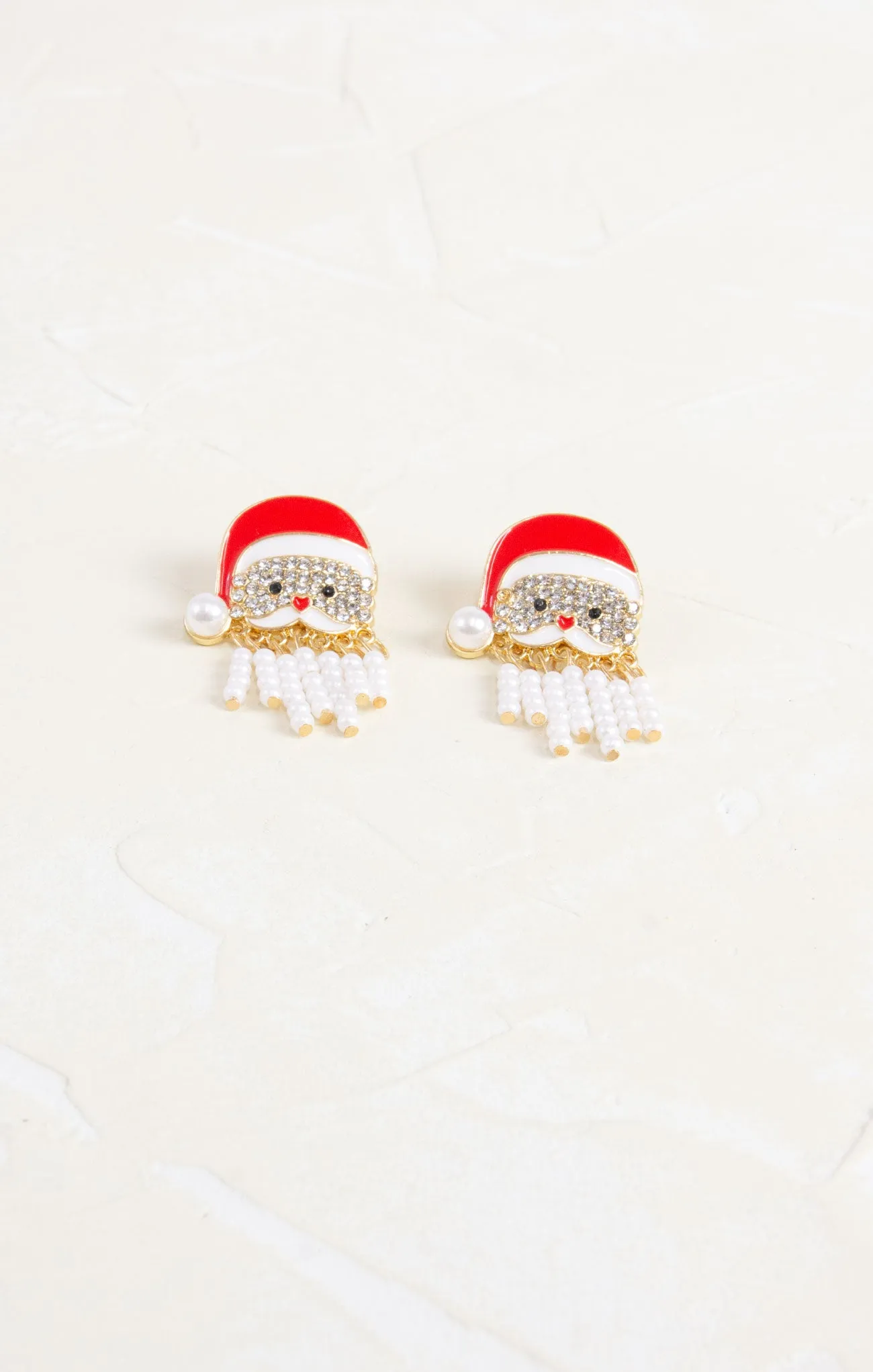 Pearly White Santa Claus Studs