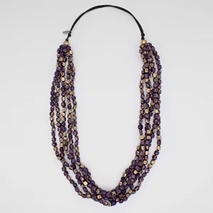 Purple and Gold Multi Strand Ellie Necklace