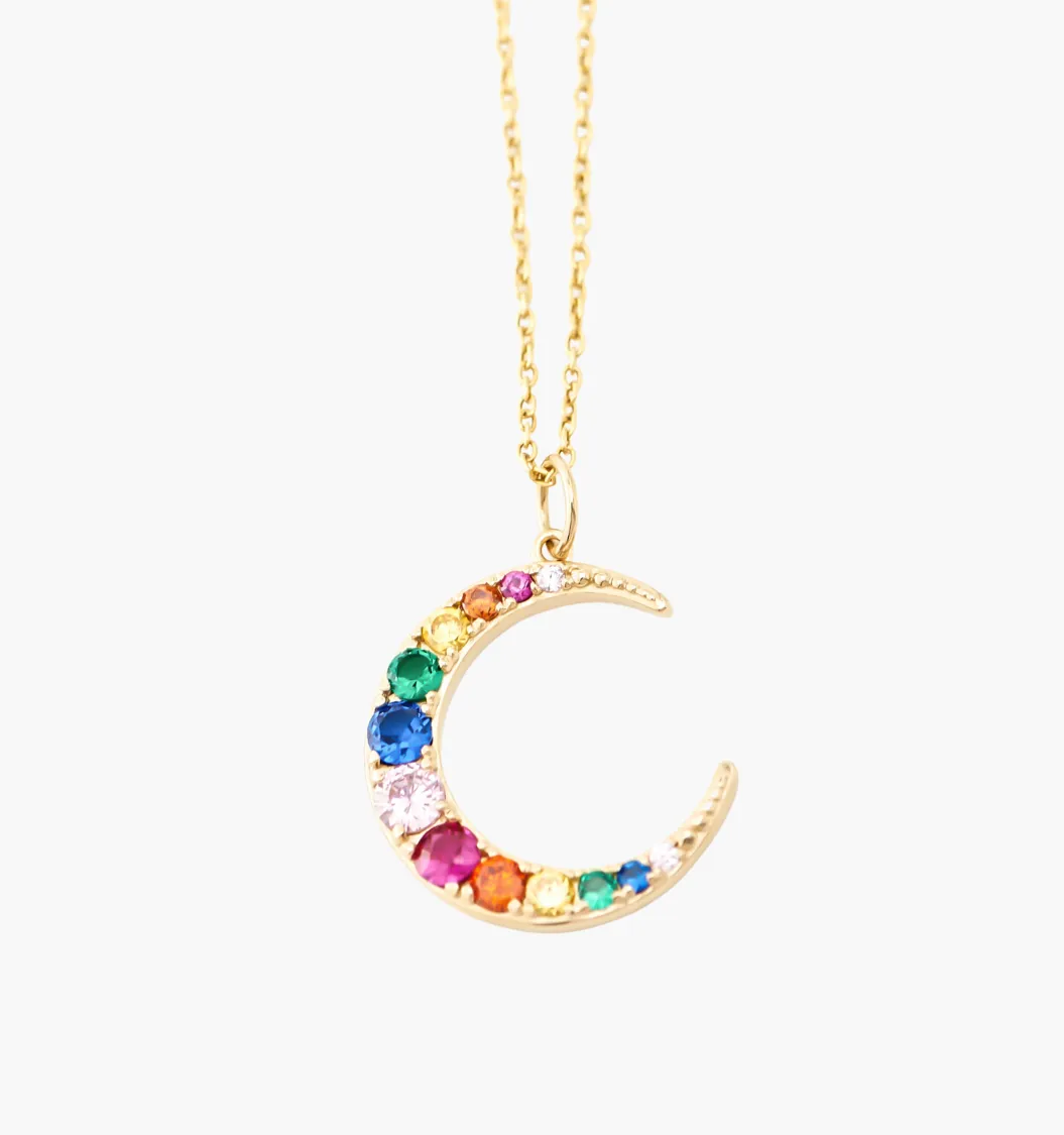 Rainbow Moon Necklace