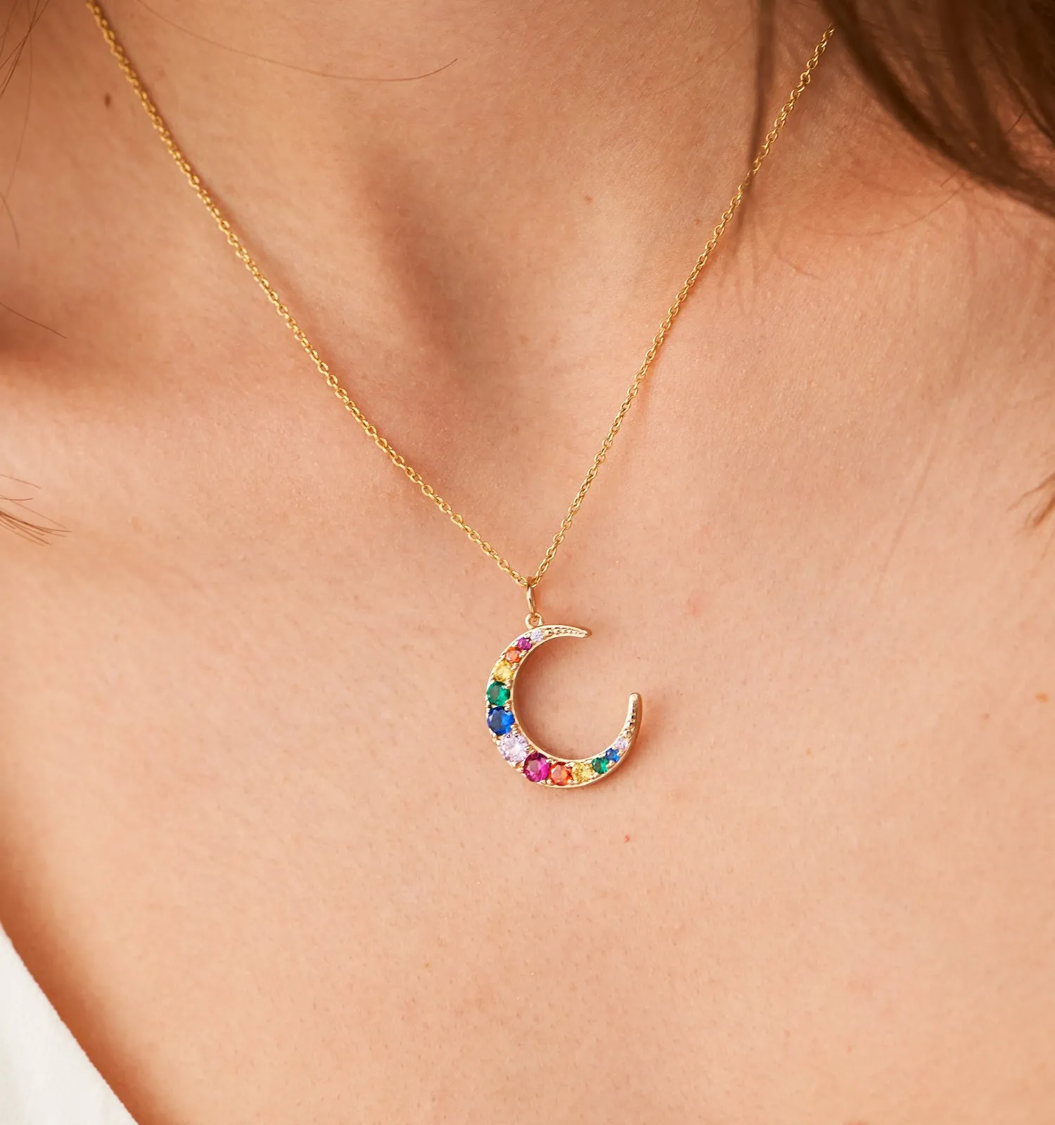 Rainbow Moon Necklace