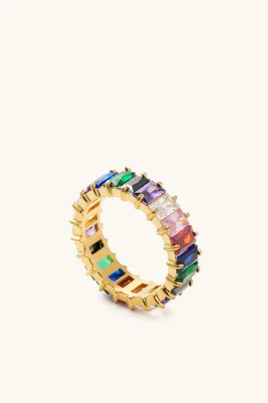 rainbow shimmer ring - gold