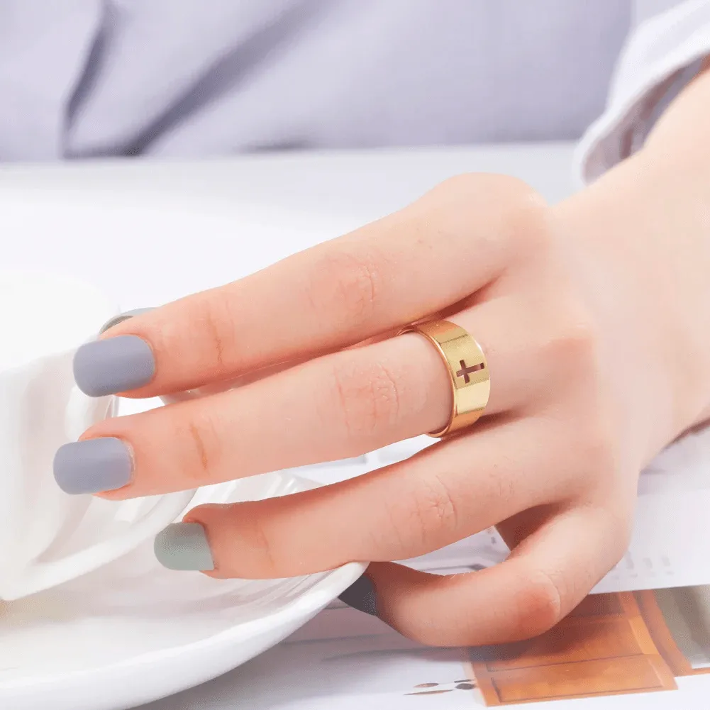 Religious Christian Ring with Hollow Cross