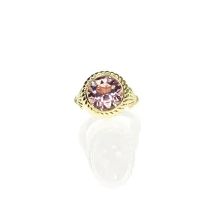 Rope Edged Pink Tourmaline Ring