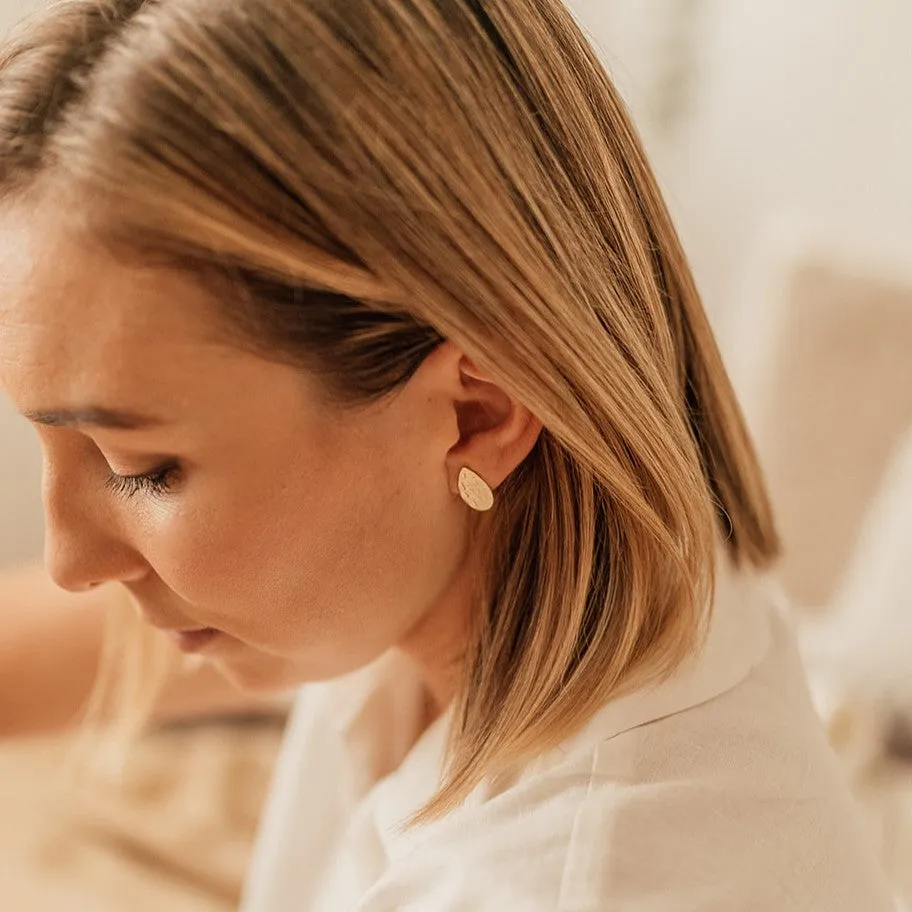 Rose Gold Pressed Metal Earrings - Sterling Silver