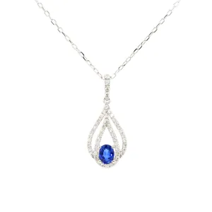 Sapphire and Diamond Pendant Necklace