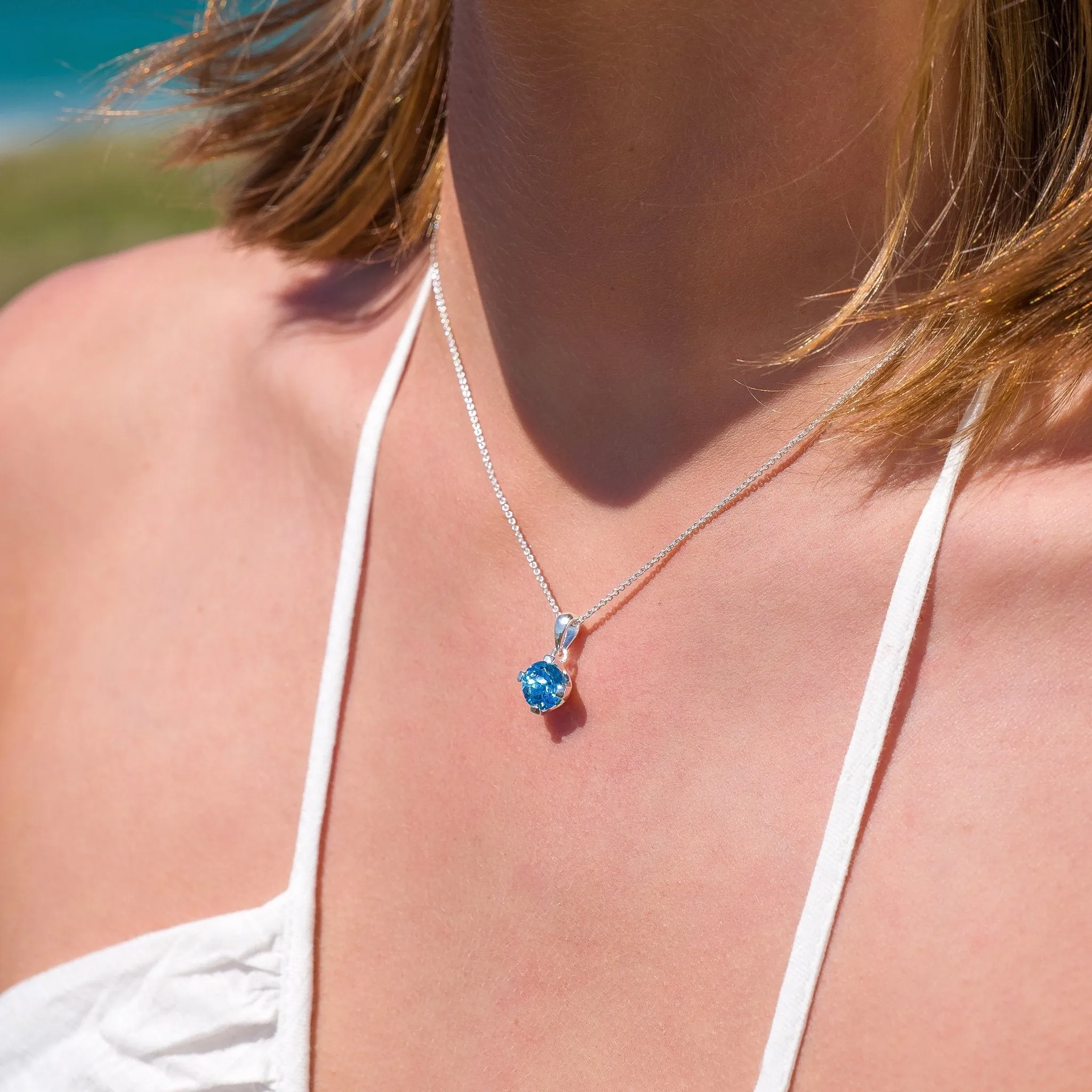 Sea Gem Blue Topaz Pendant