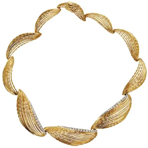 Sterlé Paris Vintage Yellow Gold Diamond Necklace