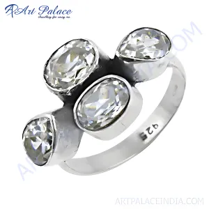 Stunning Cubic Zirconia Silver Ring - 925 Silver CZ Rings Collection