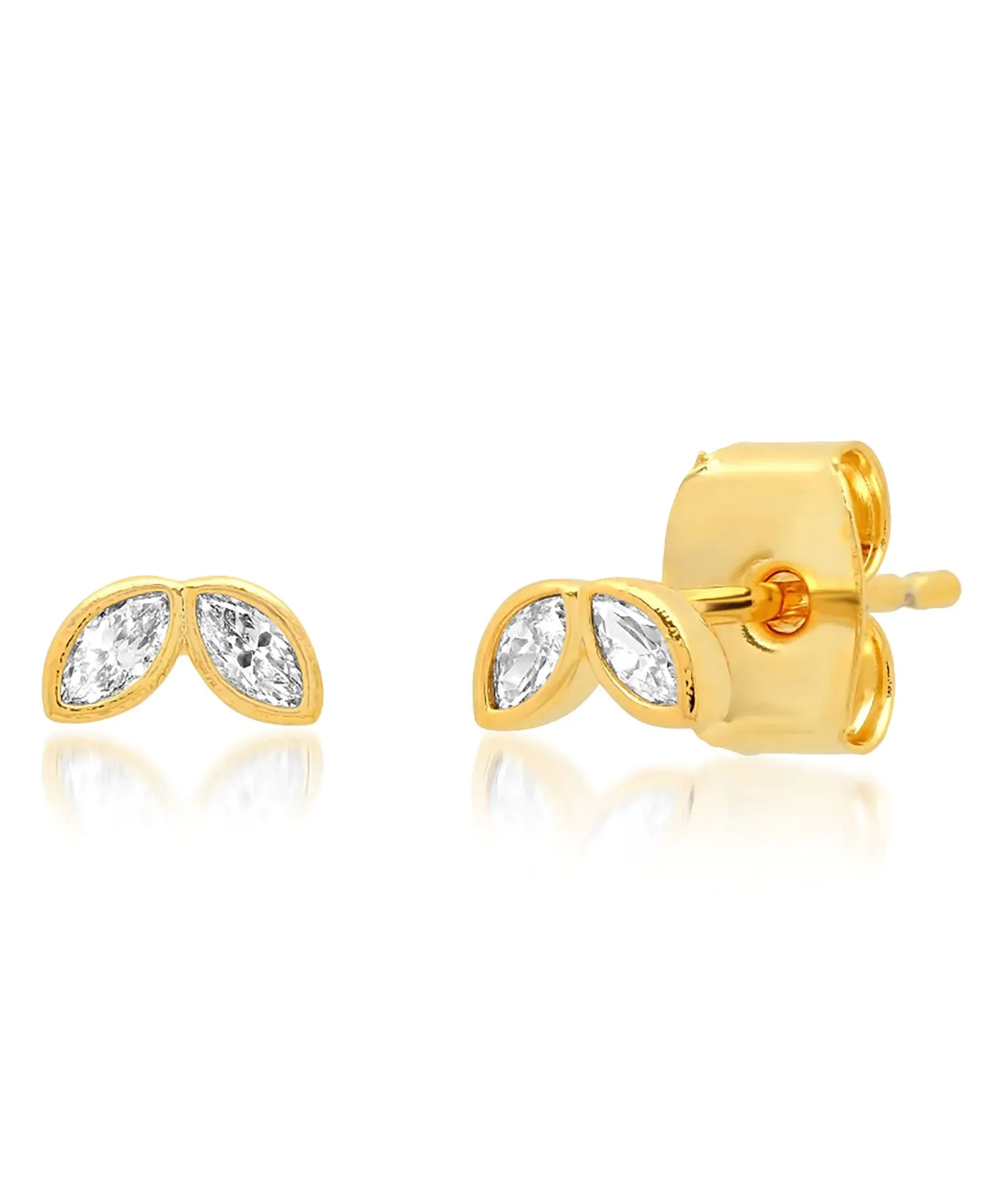 TAI Gold Clear Two CZ Studs